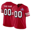 Custom SF.49ers Active Player New Red 2024 F.U.S.E. LVIII Patch Vapor Untouchable Limited Stitched Jersey