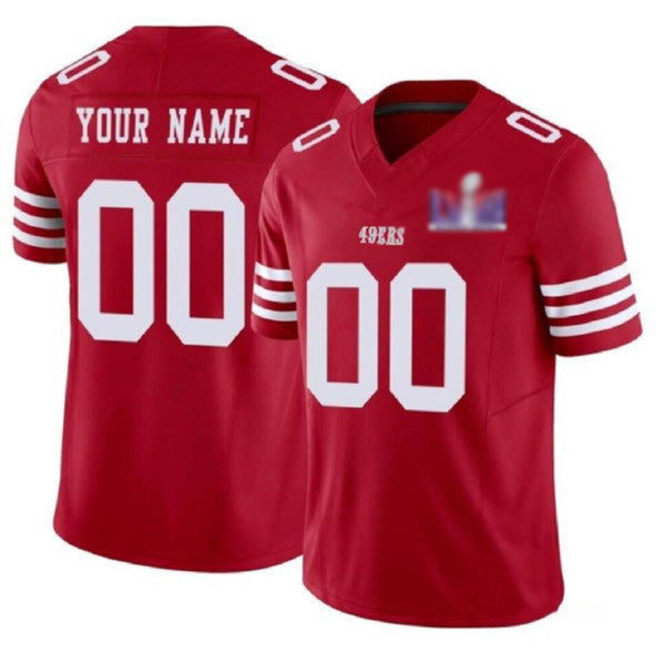 Custom SF.49ers Active Player Red 2024 F.U.S.E. LVIII Patch Vapor Untouchable Limited Stitched Jersey