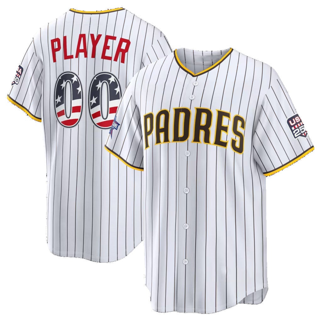 Custom San Diego Padres 2026 All-Star Edition Stars & Stripes White Stadium Pick-A-Player Baseball Jersey