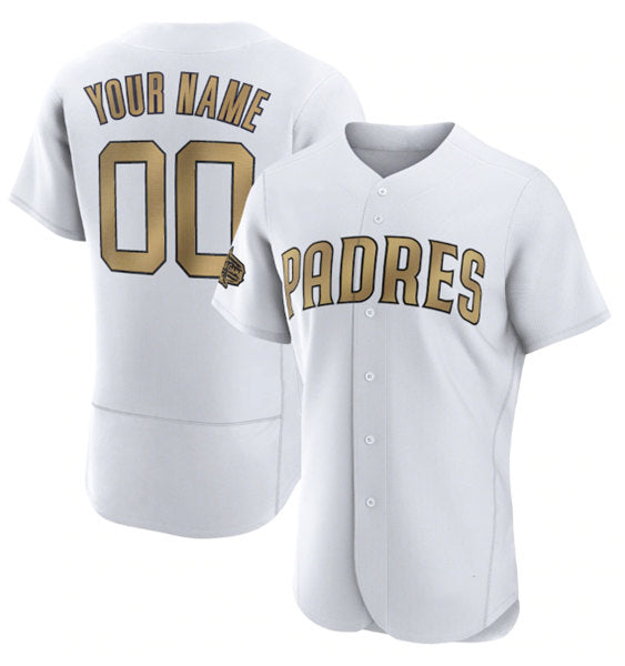 Custom San Diego Padres Active Player White 2022 All-Star Flex Base Stitched Baseball Jersey