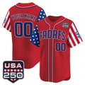 Custom San Diego Padres America 250 Edition Vapor Premier Limited Red Stitched Baseball Jersey
