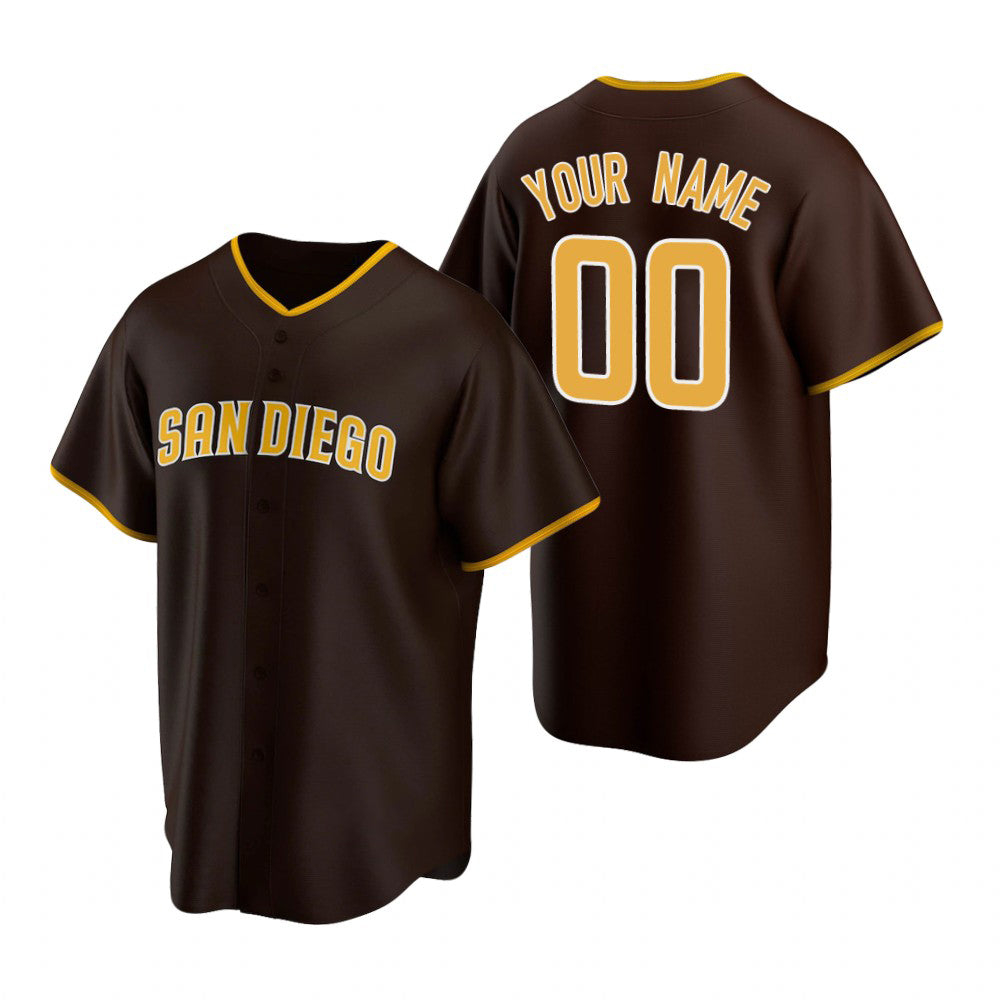 Custom San Diego Padres Brown 2020 Stitched Cool Base Road Baseball Jersey