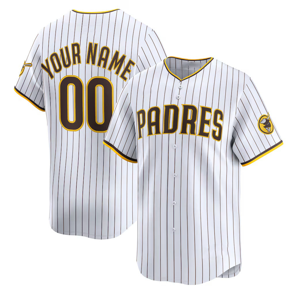 Custom San Diego Padres White Home Limited Baseball Jersey