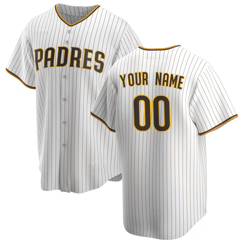 Custom San Diego Padres White Home Replica Baseball Jersey