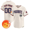 Custom San Diego Padres x Dragon Ball Cream Vapor Premier Limited Jersey - All Stitched Baseball Jersey