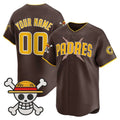 Custom San Diego Padres x One Piece Brown Vapor Premier Limited Jersey - Stitched Baseball Jersey