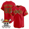 Custom San Diego Padres x One Piece Red Vapor Premier Limited Jersey - Stitched Baseball Jersey