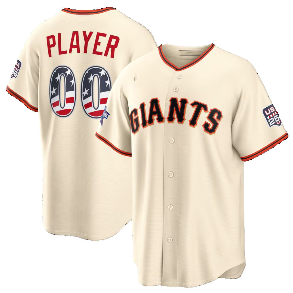 Custom San Francisco Giants 2026 All-Star Edition Stars & Stripes Cream Stadium Pick-A-Player Baseball Jersey