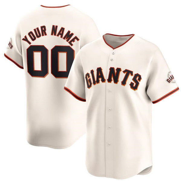 Custom San Francisco Giants Active Player Cream Home Limited Stitched Baseball Jersey
