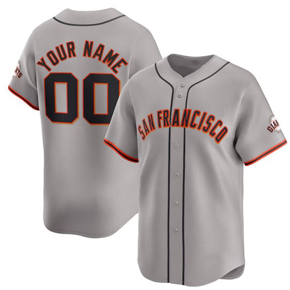 Custom San Francisco Giants Active Player Gray Away Limited Stitched Baseball Jersey