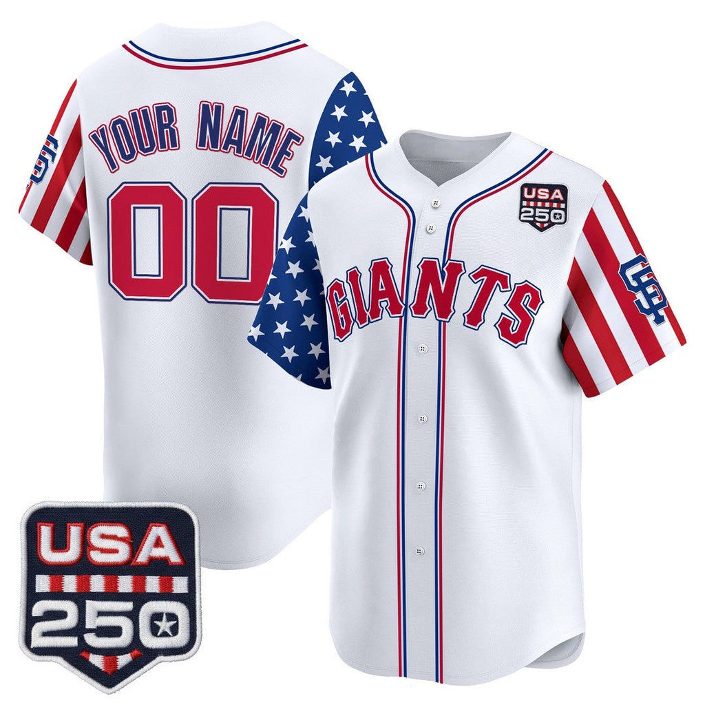 Custom San Francisco Giants America 250 Edition Vapor Premier Limited White Stitched Baseball Jersey