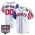 Custom San Francisco Giants America 250 Edition Vapor Premier Limited White Stitched Baseball Jersey