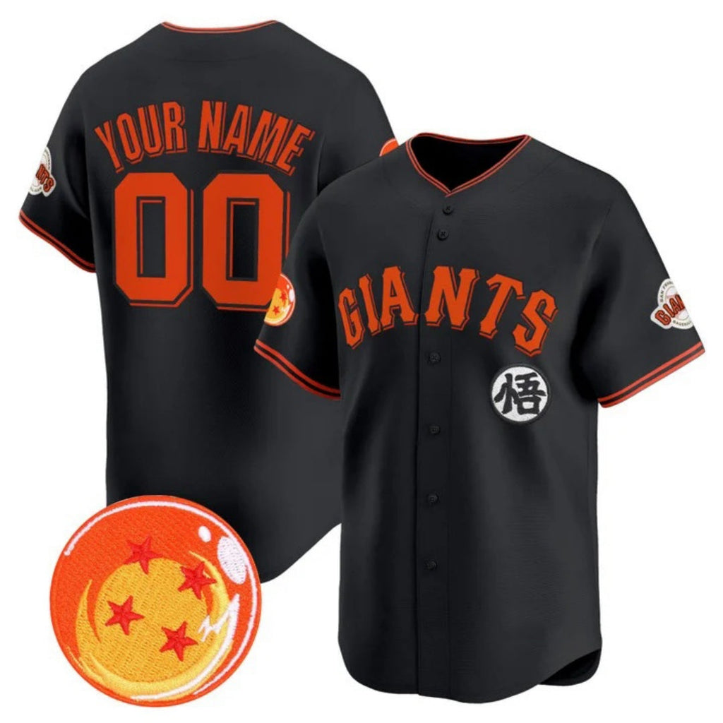 Custom San Francisco Giants x Dragon Ball Black Vapor Premier Limited Jersey - All Stitched Baseball Jersey