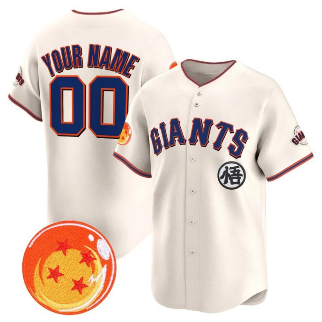 Custom San Francisco Giants x Dragon Ball Cream Vapor Premier Limited Jersey - All Stitched Baseball Jersey