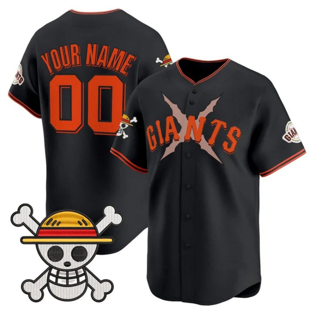 Custom San Francisco Giants x One Piece Black Vapor Premier Limited Jersey - Stitched Baseball Jersey