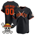 Custom San Francisco Giants x One Piece Black Vapor Premier Limited Jersey - Stitched Baseball Jersey