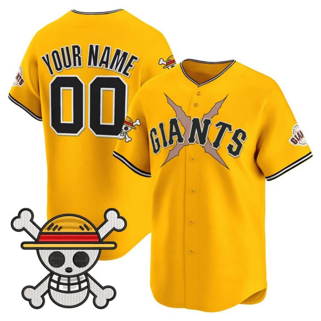 Custom San Francisco Giants x One Piece Gold Vapor Premier Limited Jersey - Stitched Baseball Jersey
