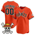 Custom San Francisco Giants x One Piece Orange Vapor Premier Limited Jersey - Stitched Baseball Jersey