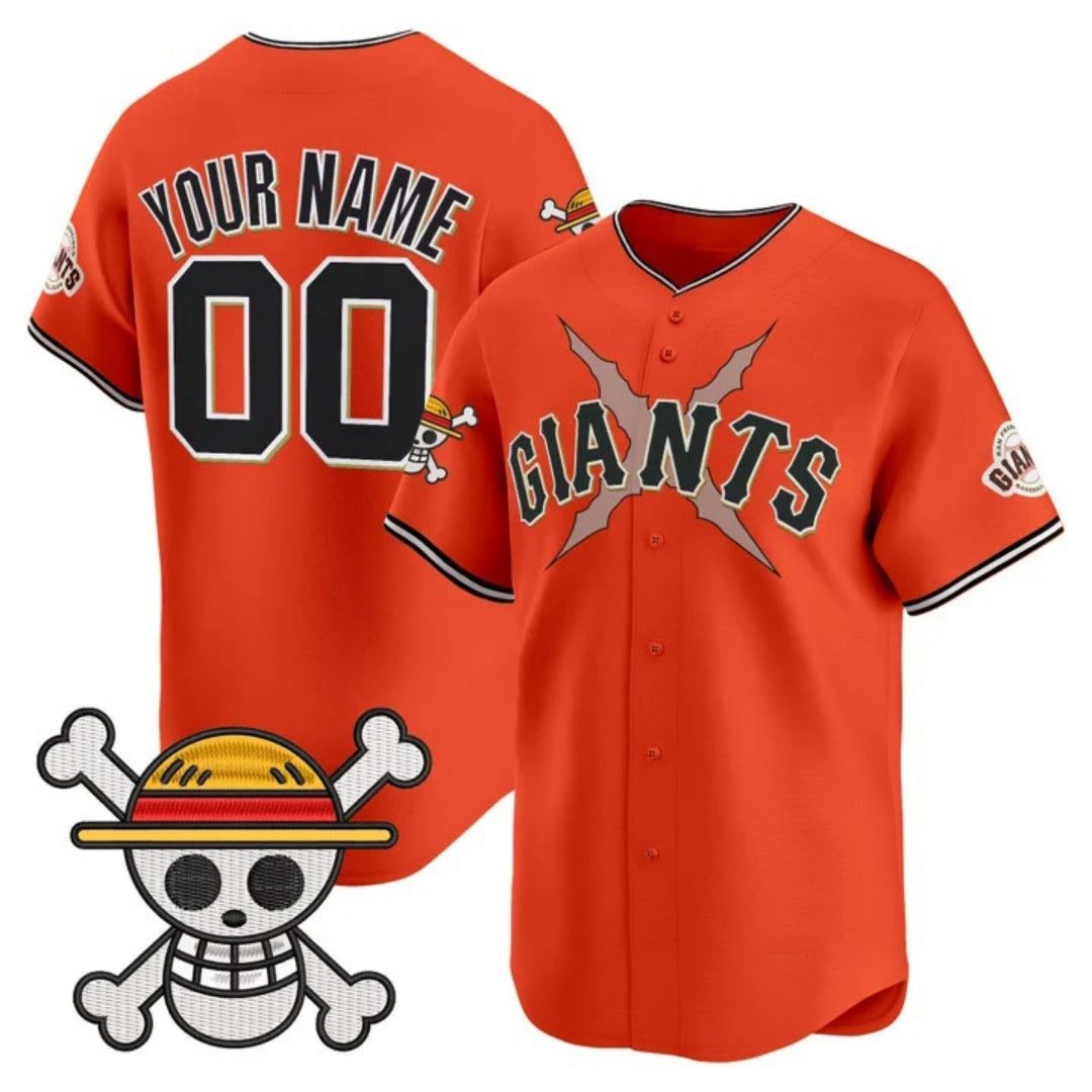 Custom San Francisco Giants x One Piece Orange Vapor Premier Limited Jersey - Stitched Baseball Jersey