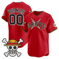 Custom San Francisco Giants x One Piece Red Vapor Premier Limited Jersey - Stitched Baseball Jersey