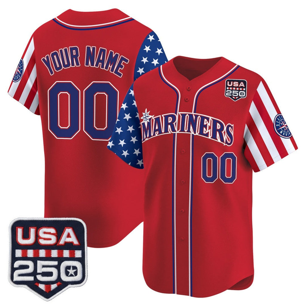 Custom Seattle Mariners  America 250 Edition Vapor Premier Limited Red Stitched Baseball Jersey
