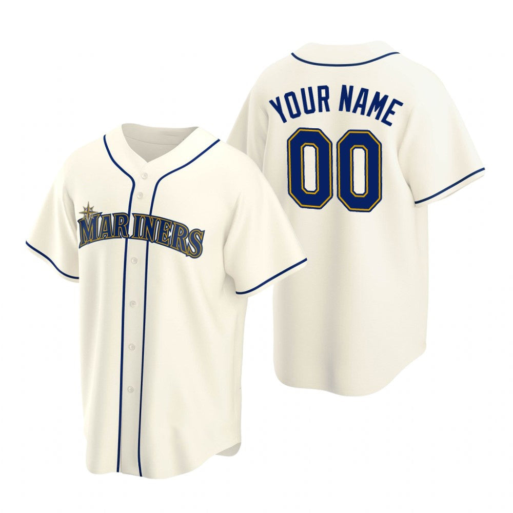 Custom Seattle Mariners Cream Stitched Cool Baseball Jersey