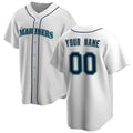 Custom Seattle Mariners White Home Replica Baseball Jersey