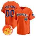 Custom Seattle Mariners x Dragon Ball Orange Vapor Premier Limited Jersey - All Stitched Baseball Jersey