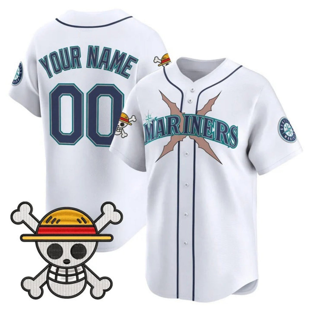 Custom Seattle Mariners x One Piece White Vapor Premier Limited Jersey - Stitched Baseball Jersey