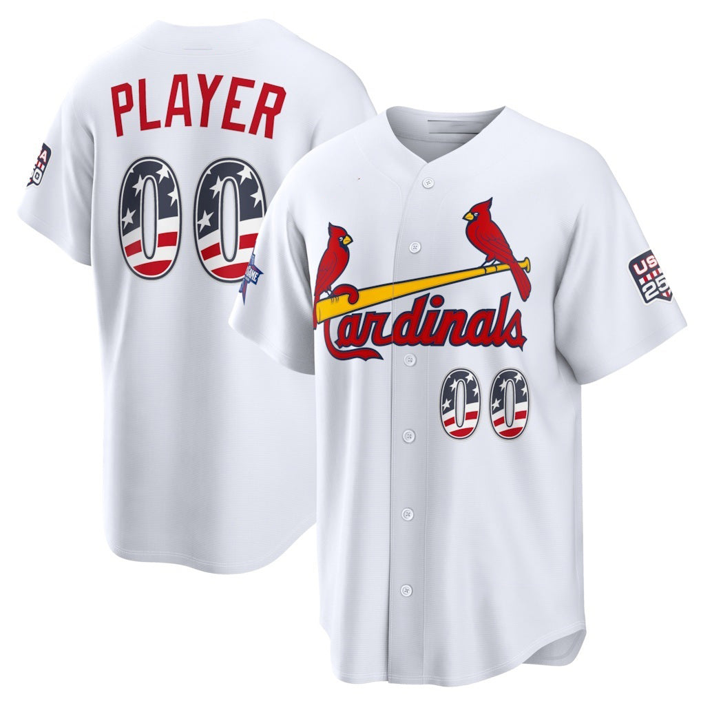 Custom St. Louis Cardinals 2026 All-Star Edition Stars & Stripes White Stadium Pick-A-Player Baseball Jersey
