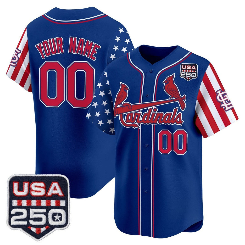 Custom St. Louis Cardinals America 250 Edition Vapor Premier Limited Royal Stitched Baseball Jersey