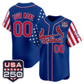 Custom St. Louis Cardinals America 250 Edition Vapor Premier Limited Royal Stitched Baseball Jersey