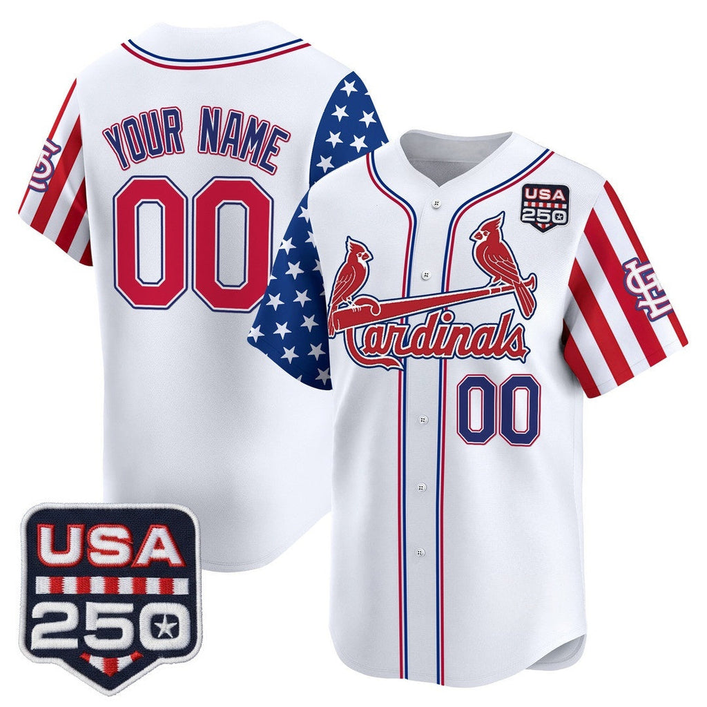 Custom St. Louis Cardinals America 250 Edition Vapor Premier Limited White Stitched Baseball Jersey