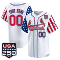 Custom St. Louis Cardinals America 250 Edition Vapor Premier Limited White Stitched Baseball Jersey