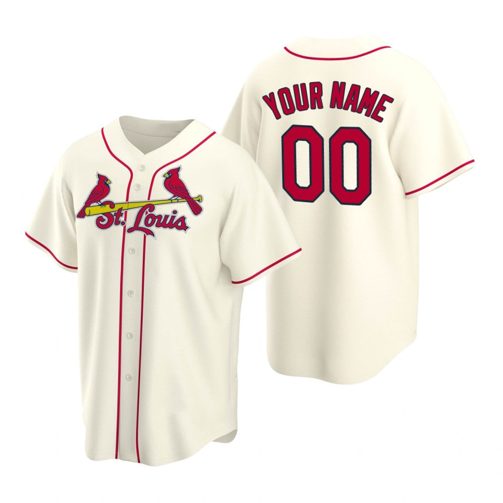 Custom St. Louis Cardinals Cream Stitched Cool Baseball Jersey