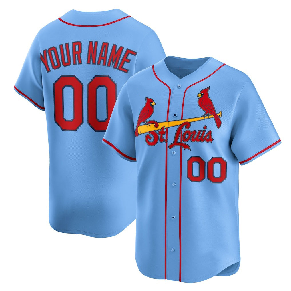 Custom St. Louis Cardinals Light Blue Alternate Limited Baseball Jersey
