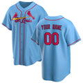Custom St. Louis Cardinals Light Blue Alternate Replica Baseball Jersey