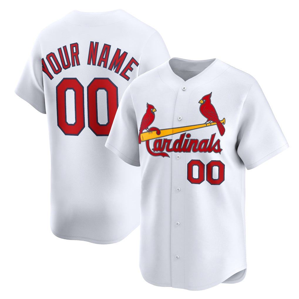 Custom St. Louis Cardinals White Home Limited Baseball Jersey