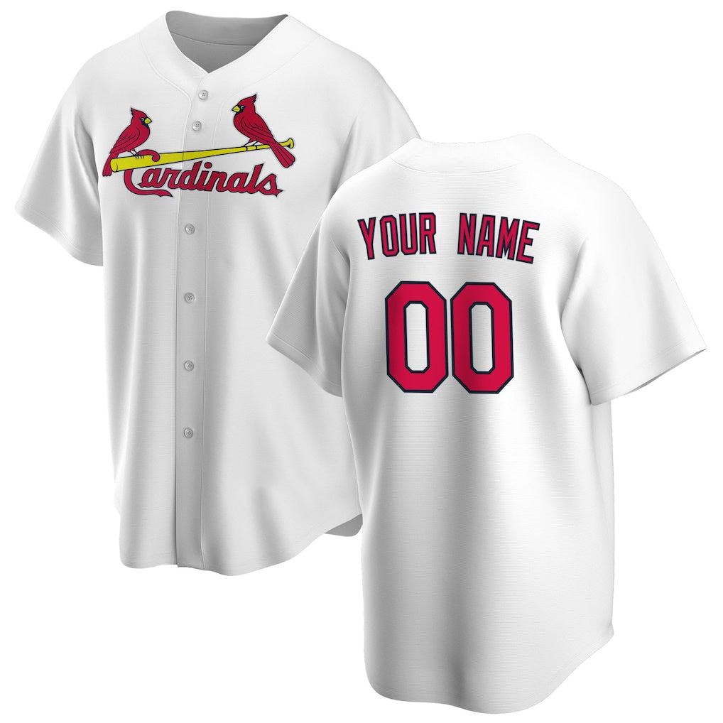 Custom St. Louis Cardinals White Home Replica Baseball Jersey