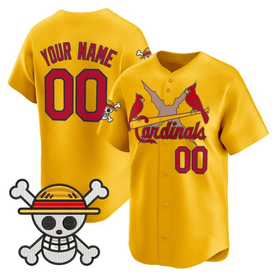 Custom St. Louis Cardinals x One Piece Gold Vapor Premier Limited Jersey - Stitched Baseball Jersey