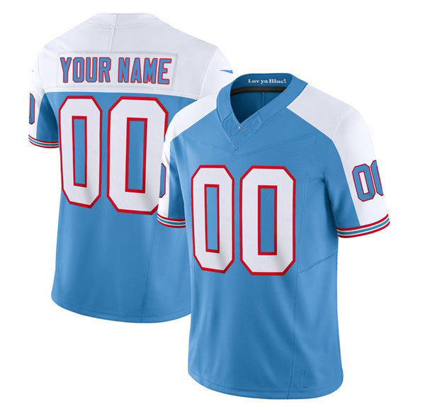 Custom T.Titans Active Player Blue White 2023 F.U.S.E. Vapor Limited Throwback Stitched Jersey
