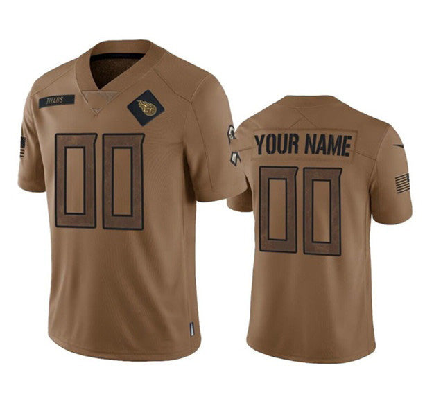 Custom T.Titans Active Player Brown 2023 Salute To Service Stitched Jersey