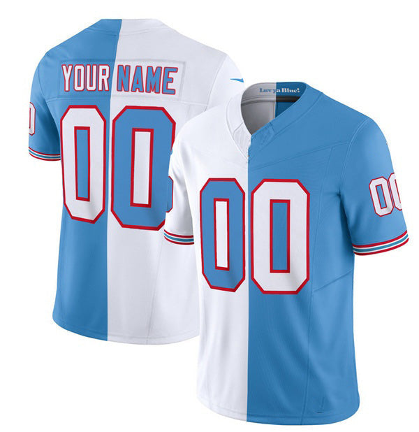 Custom T.Titans Active Player White Blue 2023 F.U.S.E. Split Vapor Limited Throwback Stitched Jersey