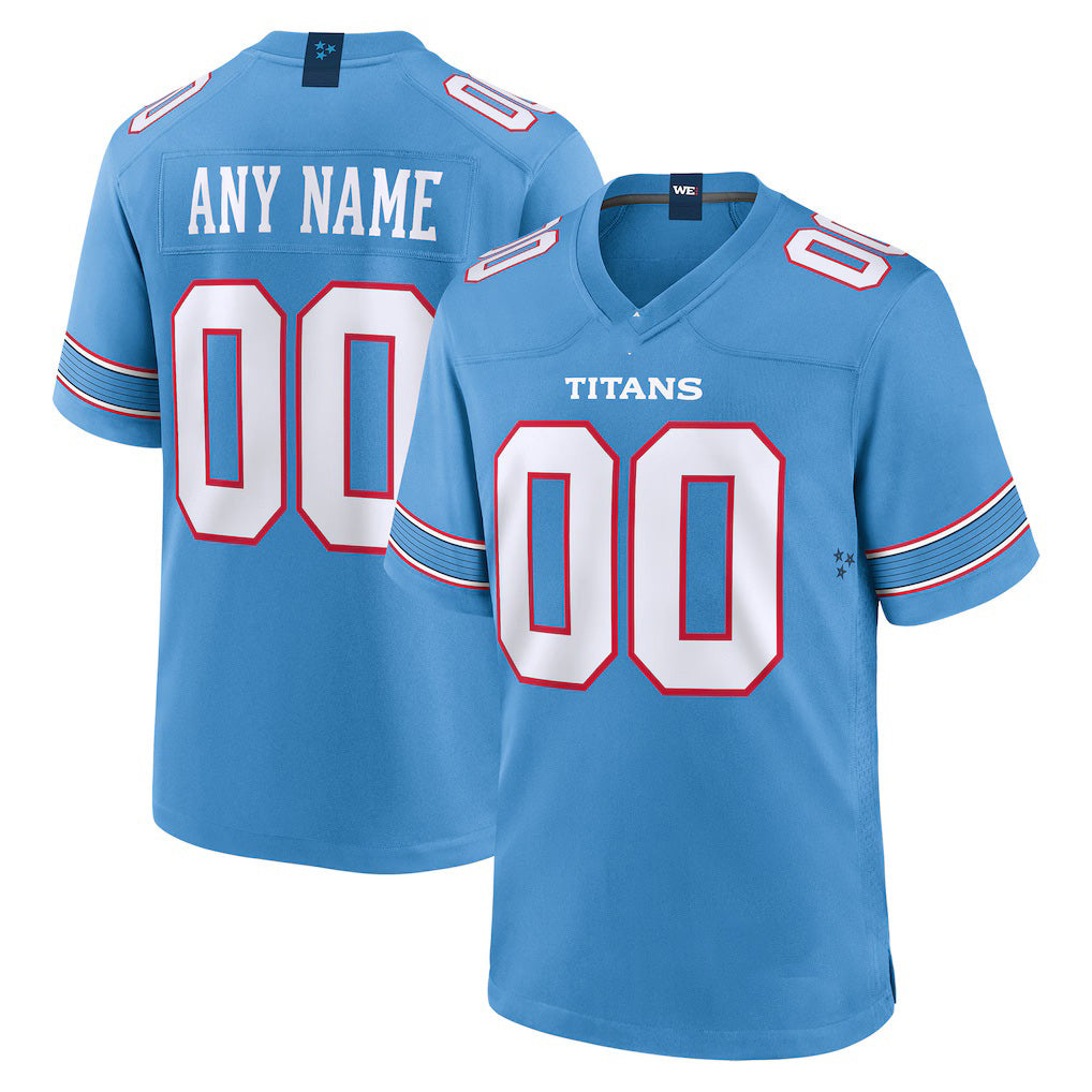 Custom T.Titans Light Blue Game Jersey