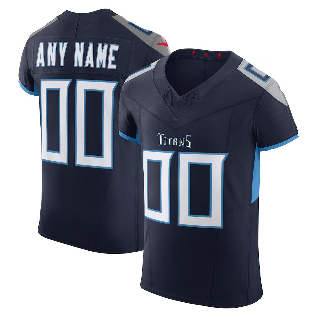 Custom T.Titans Navy Vapor F.U.S.E. Elite Jersey