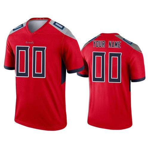 Custom T.Titans Red Inverted Legend Jersey