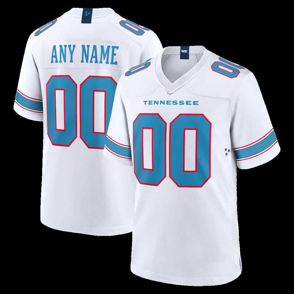 Custom T.Titans White Game Jersey 2