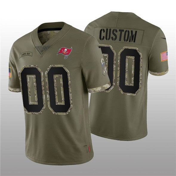 Custom TB.Buccaneers ACTIVE PLAYER 2022 Olive Salute To Service Limited Stitched Jersey