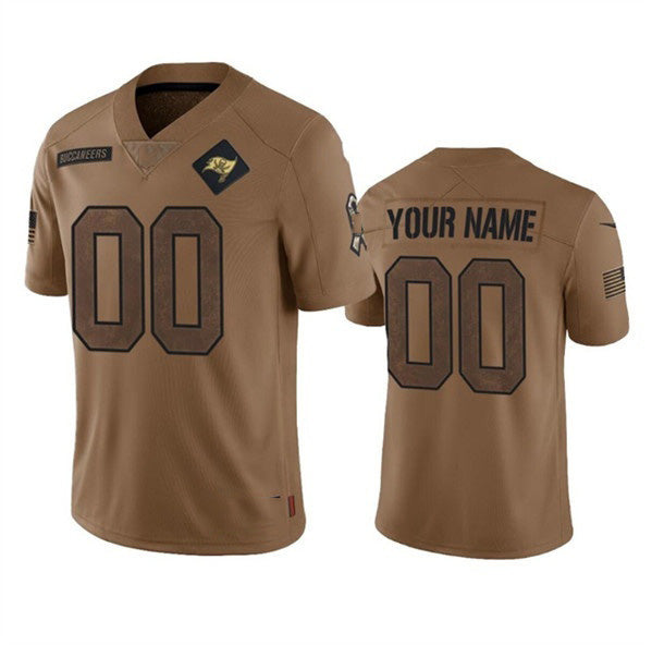 Custom TB.Buccaneers Active Player 2023 Brown Salute To Service Limited Stitched Jersey