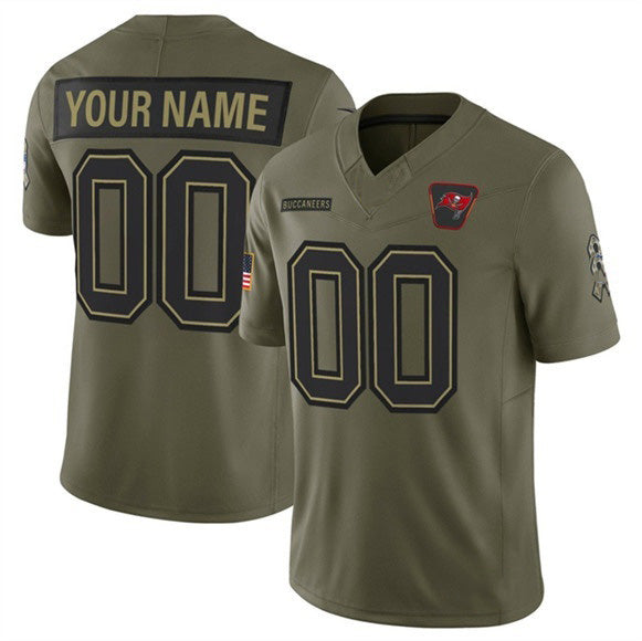 Custom TB.Buccaneers Active Player Olive 2025 F.U.S.E. Salute to Service Limited Stitched Jersey